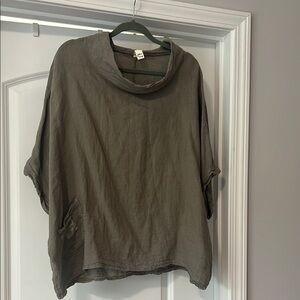 Casual Gray Cowl Neck Top